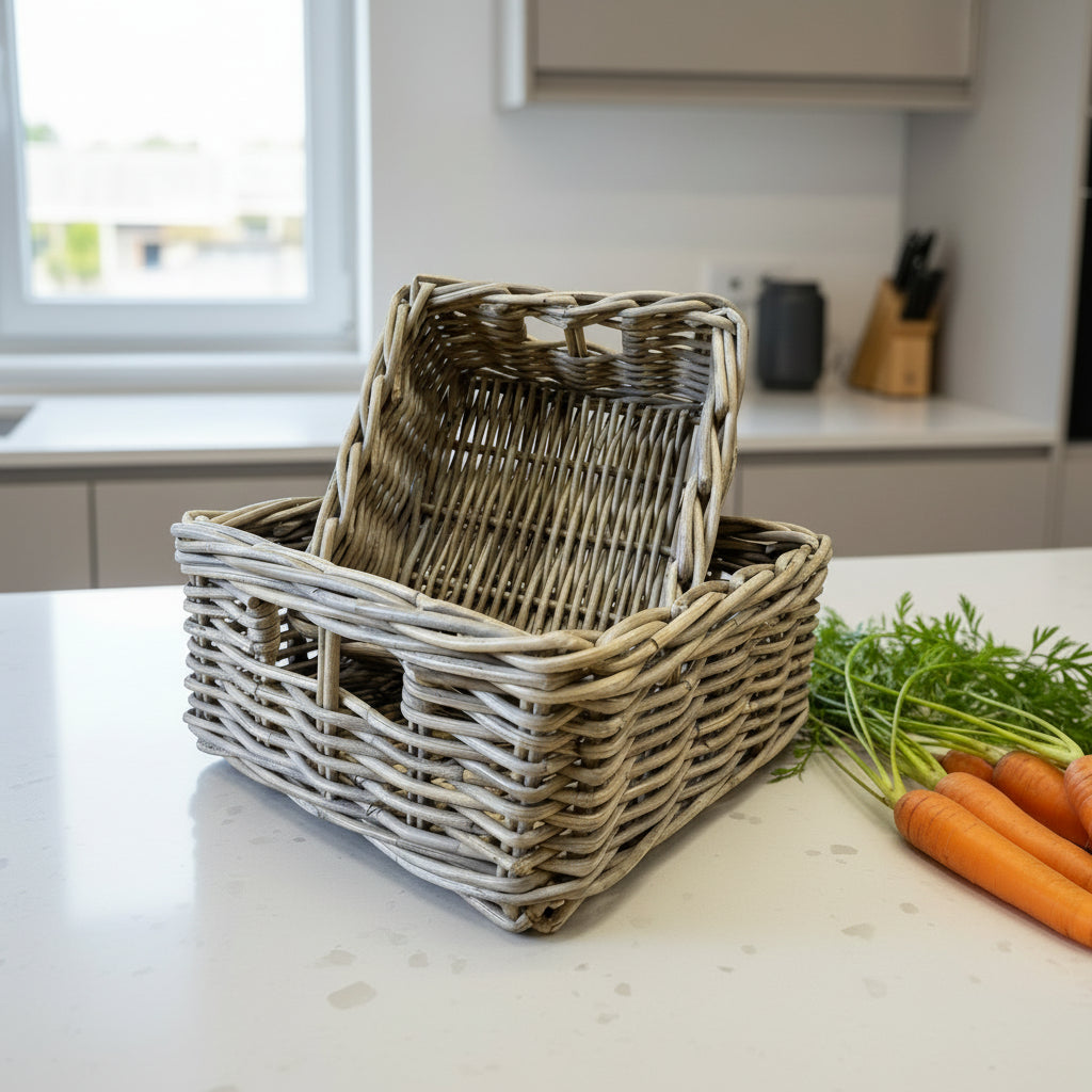 Set of Two Rattan Baskets