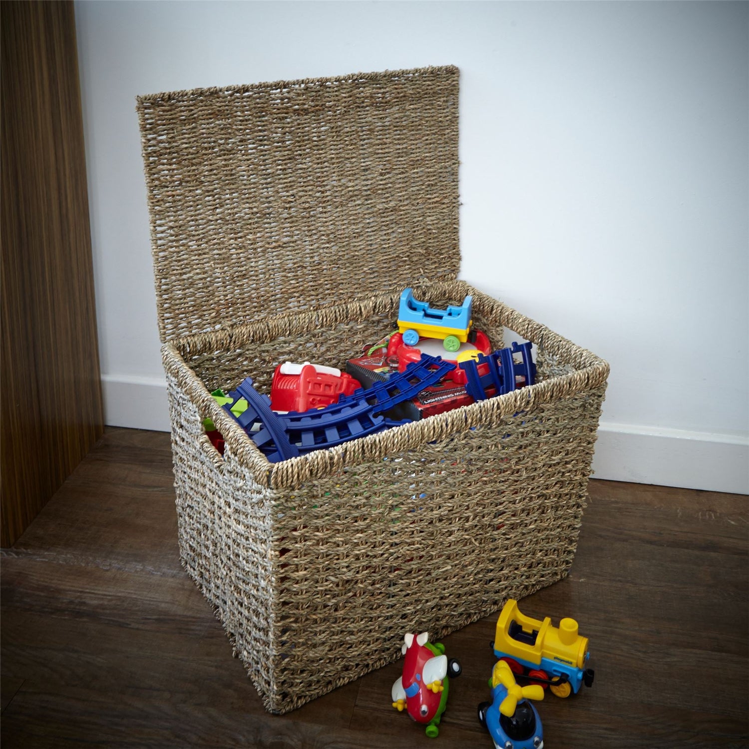 Set of 3 Toy Boxes with Lid - Seagrass