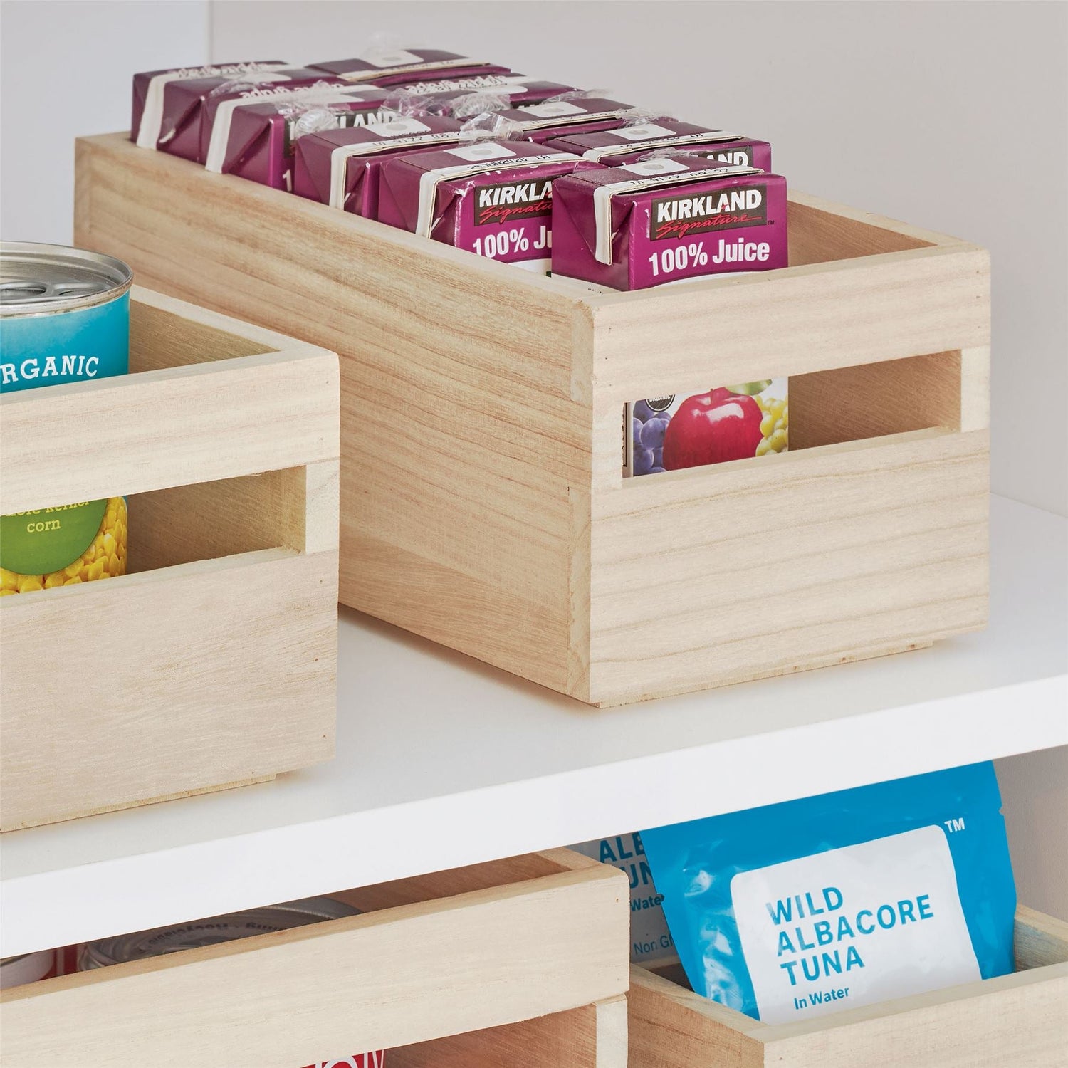 Wooden Pantry Storage Bin with Handle - Rectangular - Not A Boring Box APFE