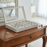 Rattan Jewellery Storage Box with Clear Lid