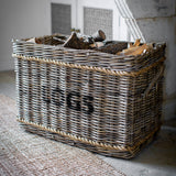 Rattan & Rope Rectangular Log Basket