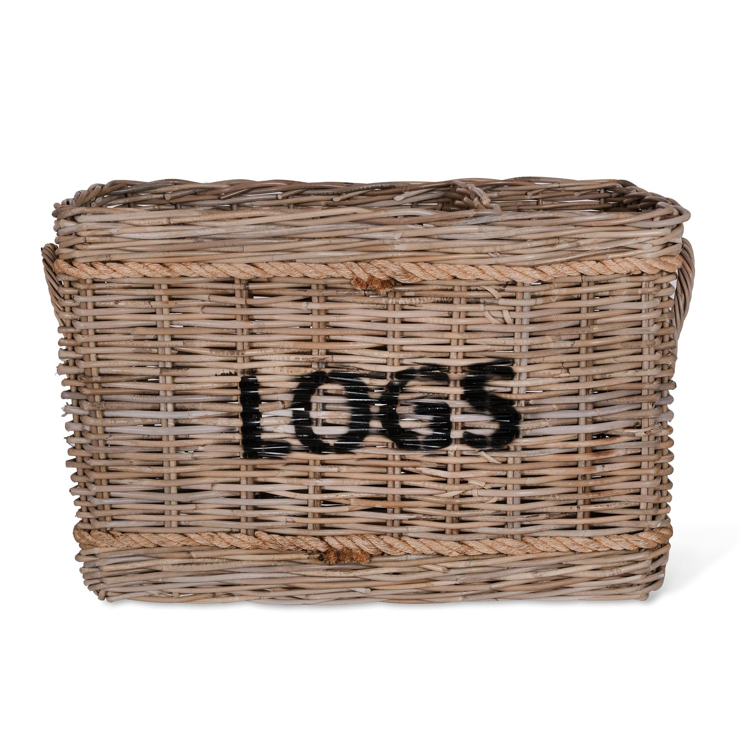 Rattan & Rope Rectangular Log Basket