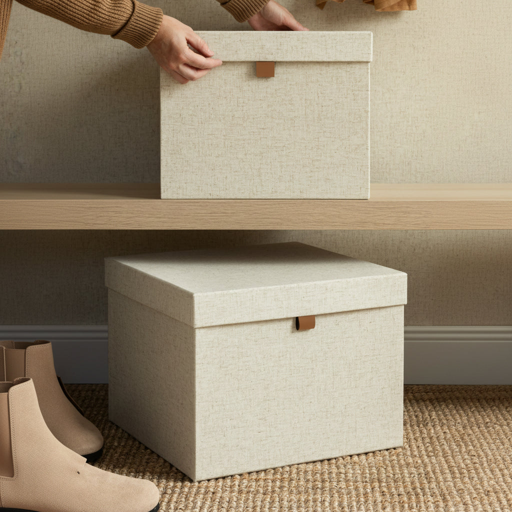 Set of Two Tristan Linen Boxes