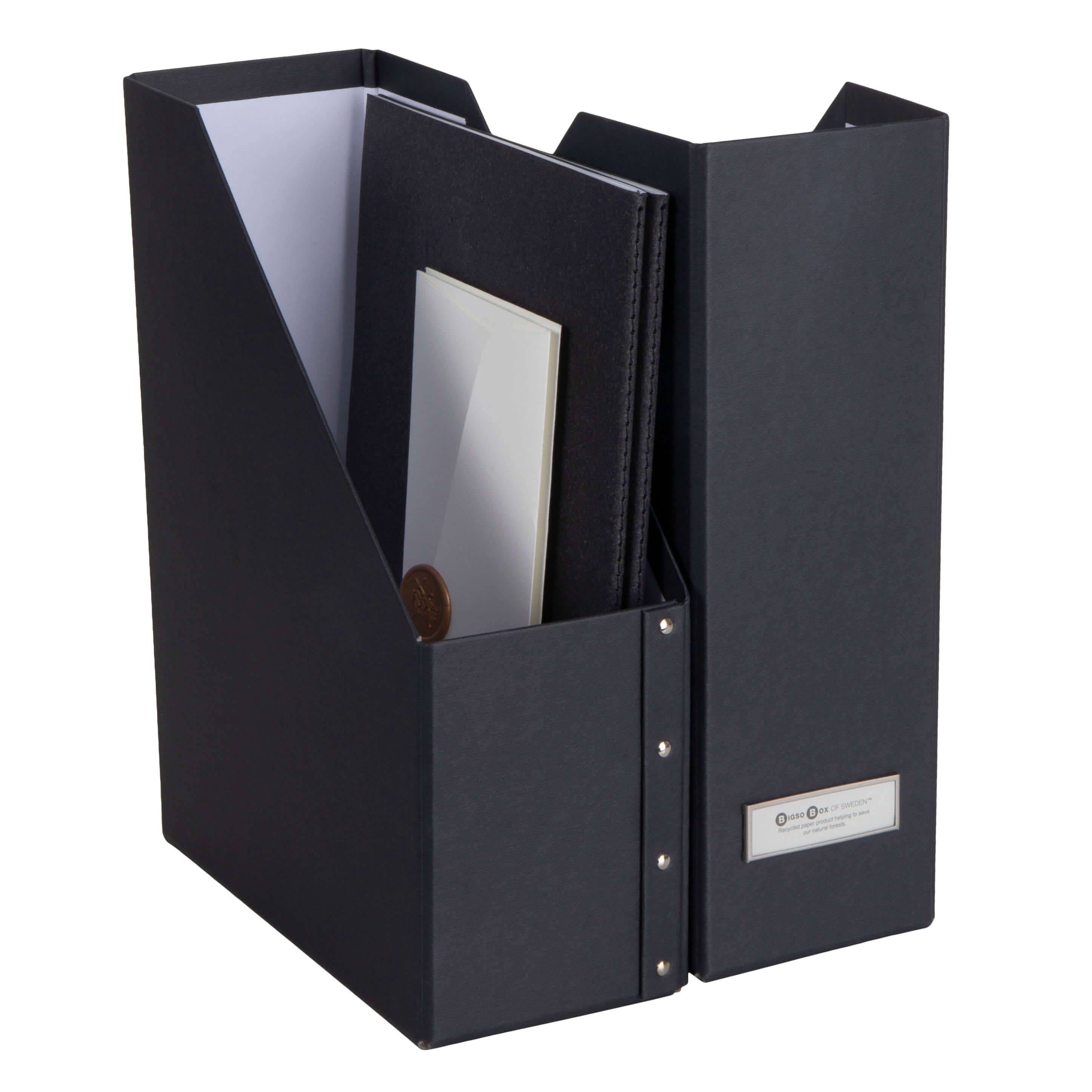 File Box Magazine Holder Stand Set of Two File & Magazine Holders- William – Not A Boring Box