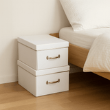 Set of 2 Large Storage Boxes with Metal Handles