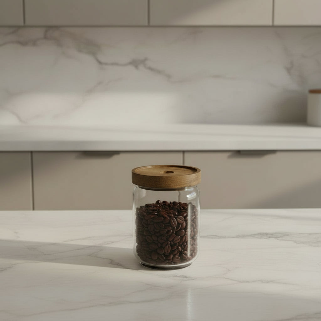 Glass Storage Jar With Acacia Lid