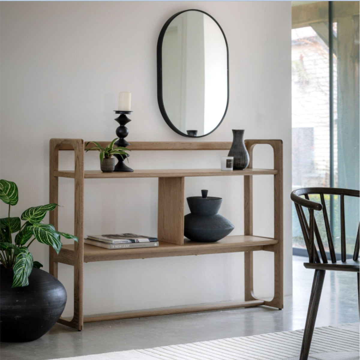 Smoked Oak Console Shelving