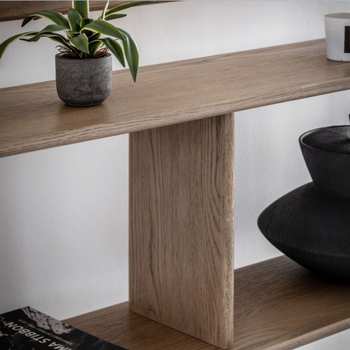 Smoked Oak Console Shelving
