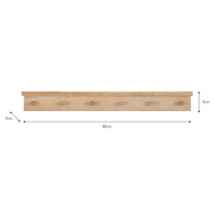 Wooden board with dimensions labeled on a white background
