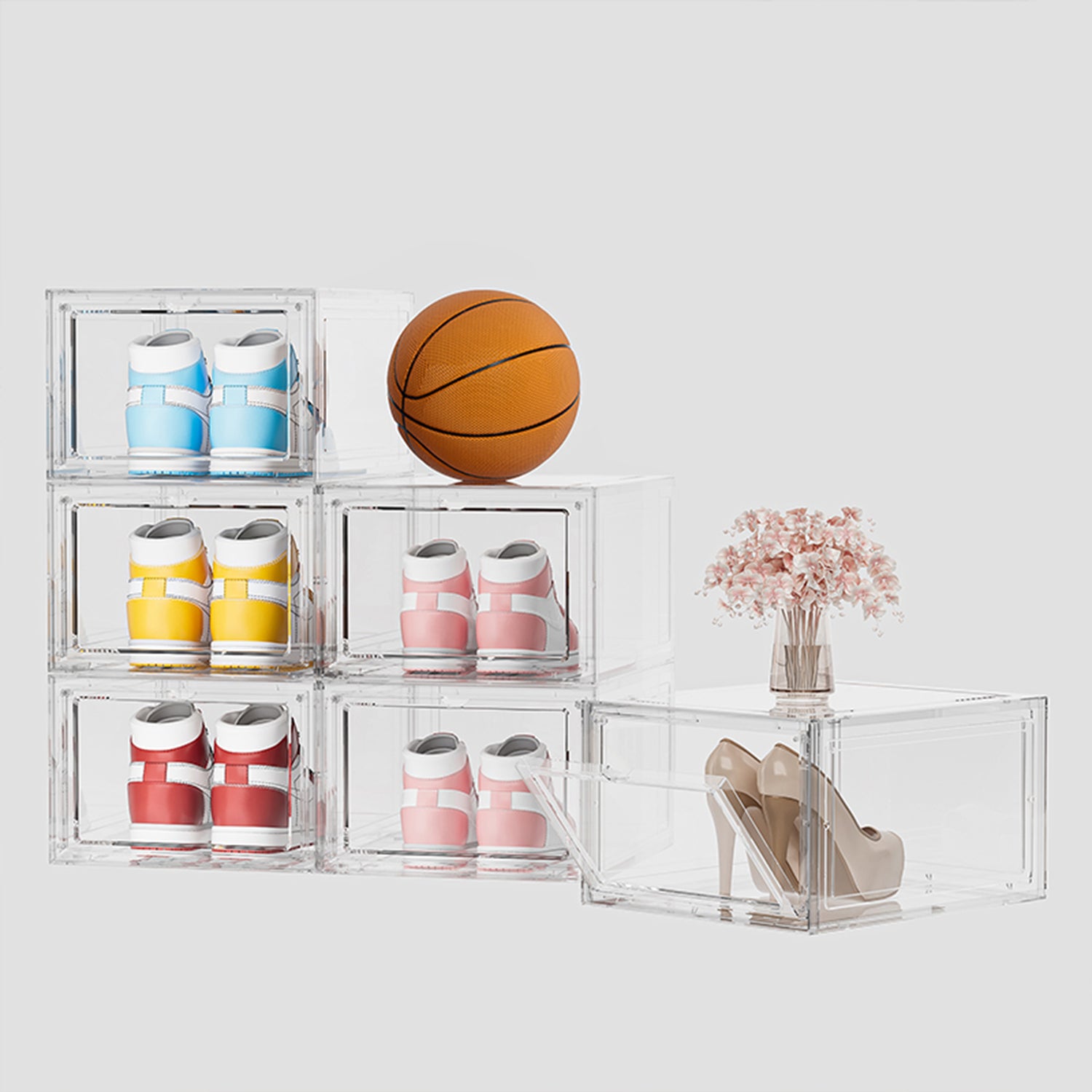 Stackable Clear Shoe Storage Boxes