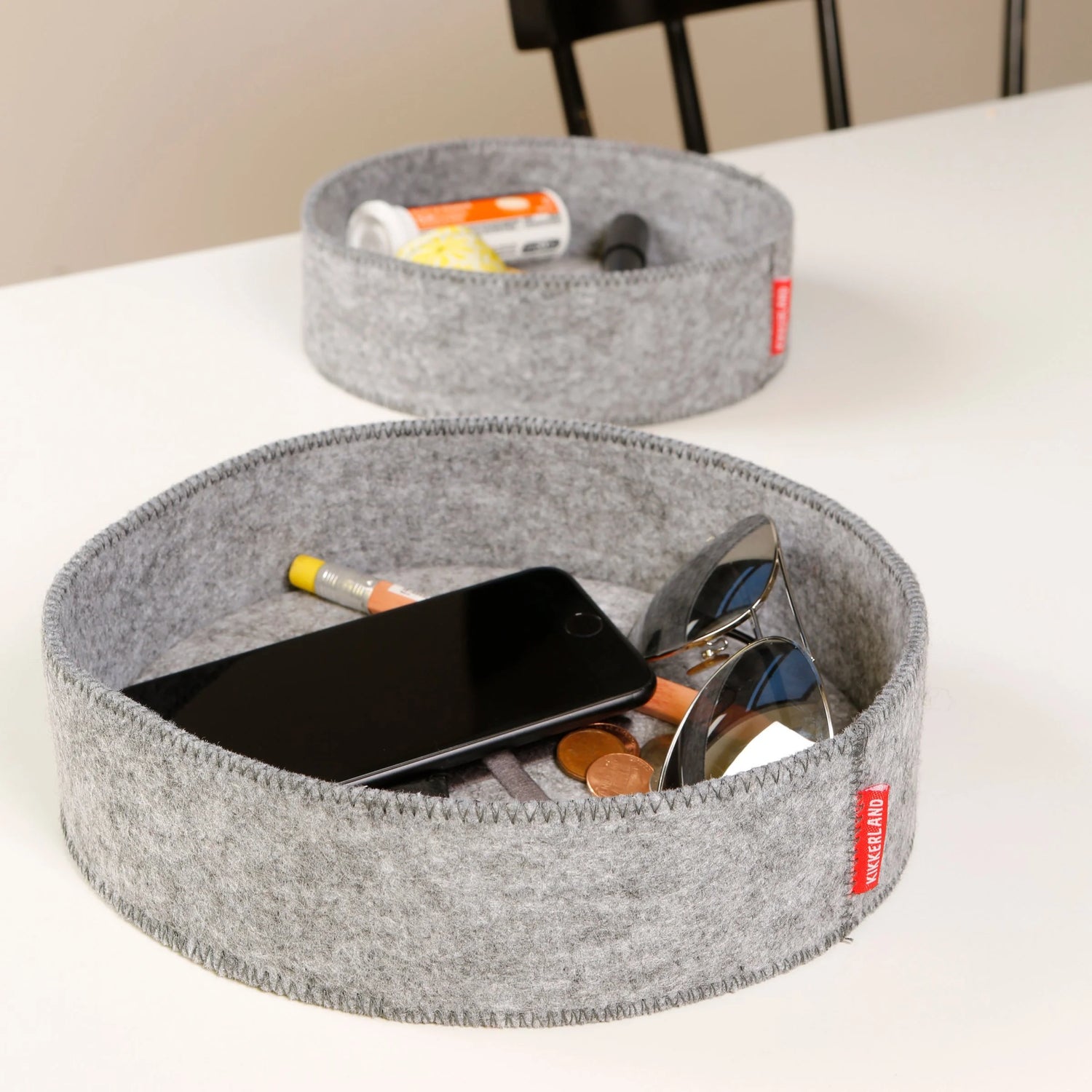 Set Of 2 Felt Storage Trays