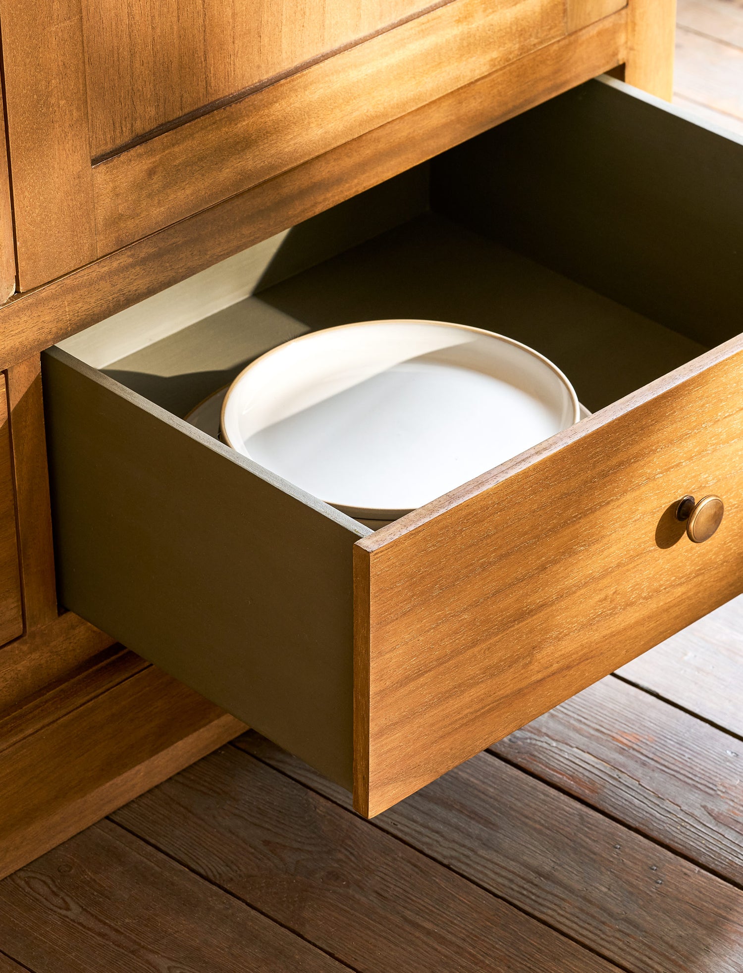 Walcote Pantry Cupboard Natural Wood