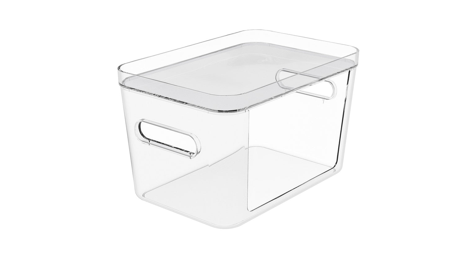 Open Front - Medium Stacking Lidded Fridge Storage Box