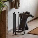 4-Pair Black Iron Boot Rack