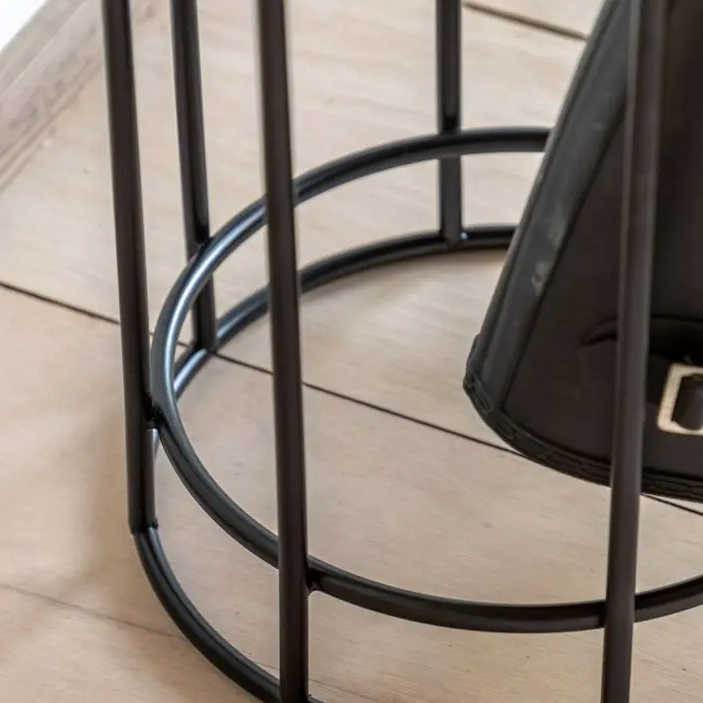 4-Pair Black Iron Boot Rack