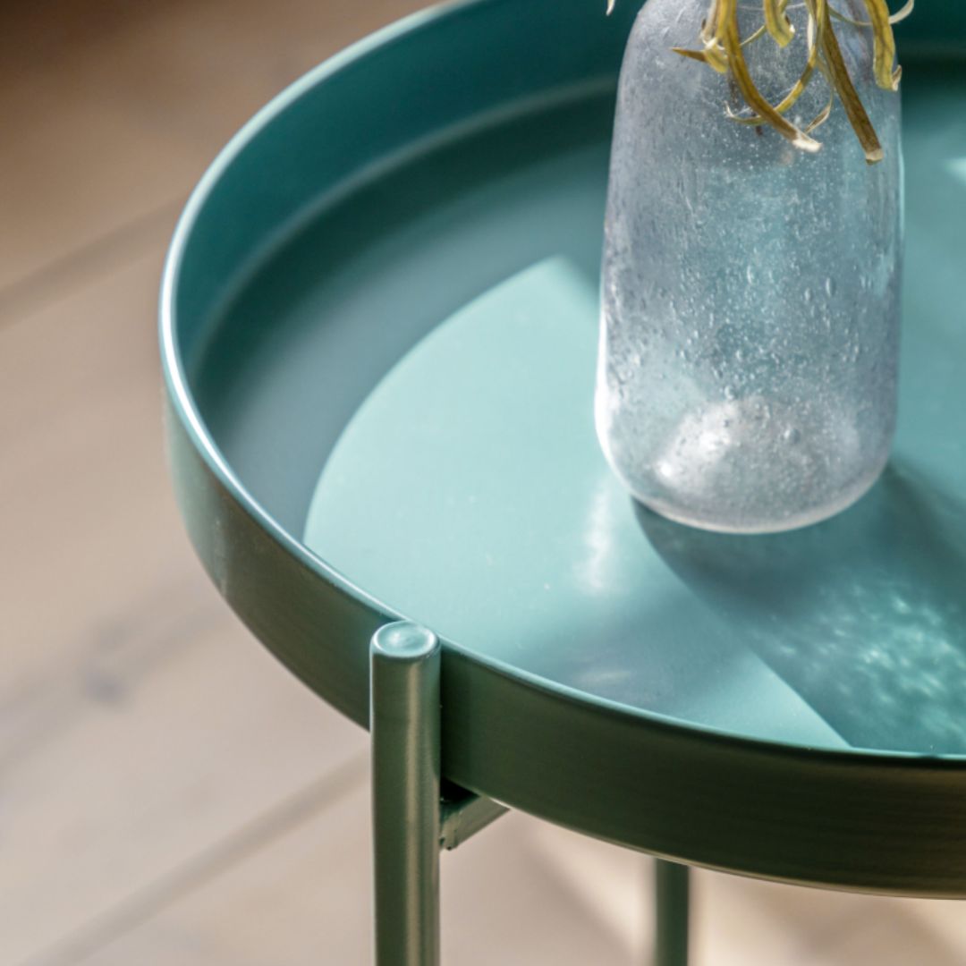 Metal Side Table with Removable Tray Top