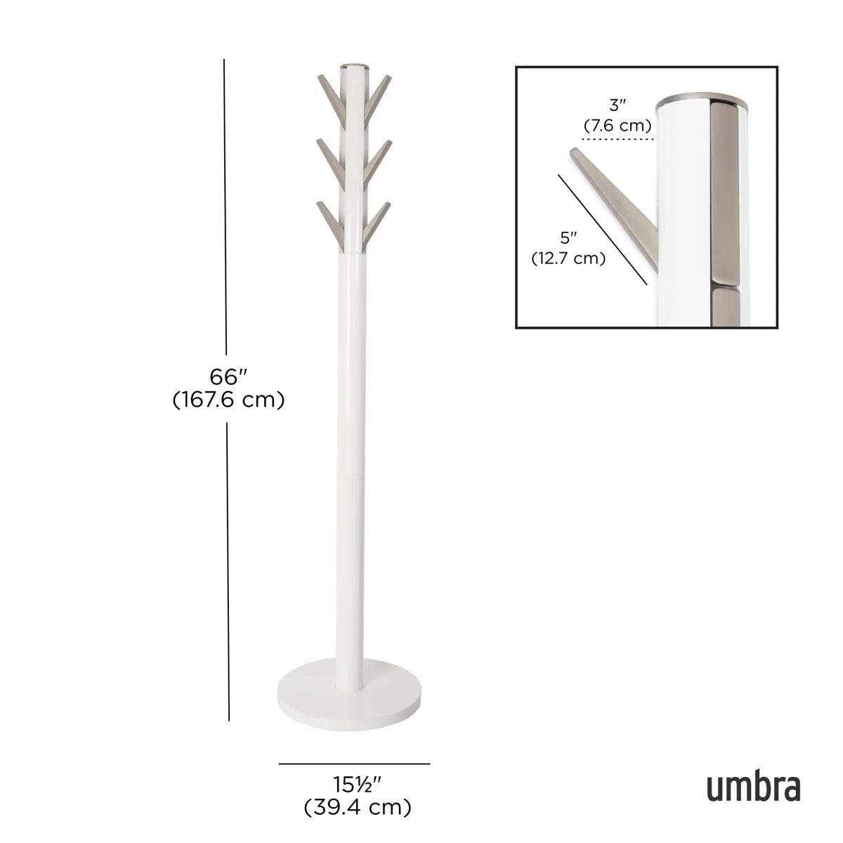 Flapper Coat Stand White