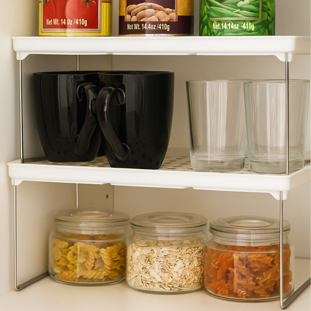 2 x Adjustable Stacking Shelves
