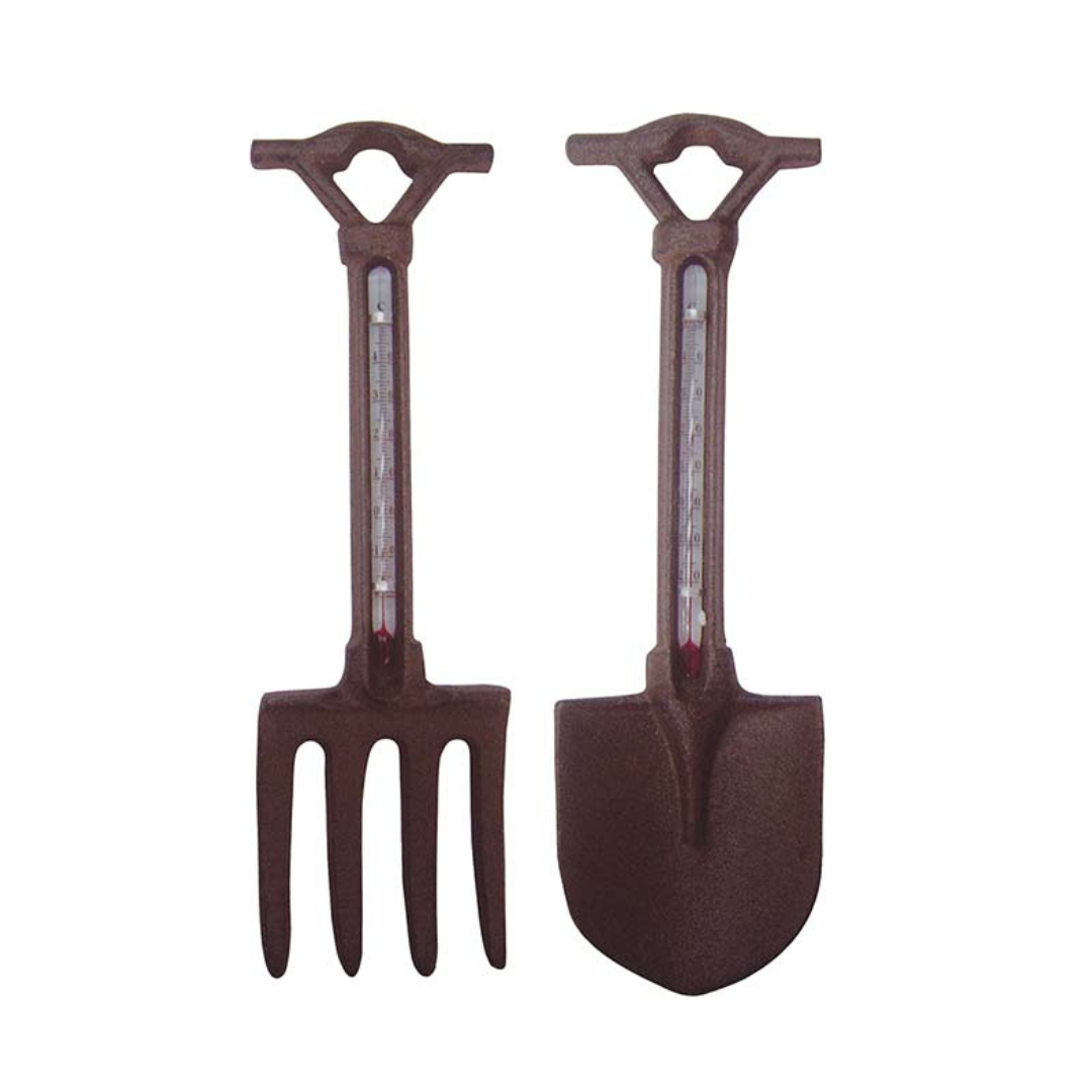 Garden Cast Iron Spade & Fork Thermometers