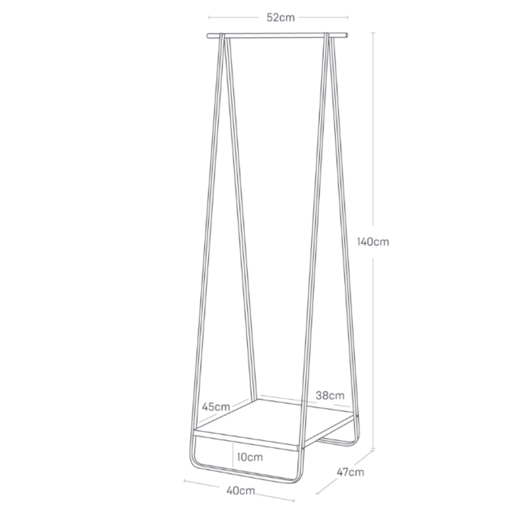 Slimline Coat Stand With Shelf - Scandi