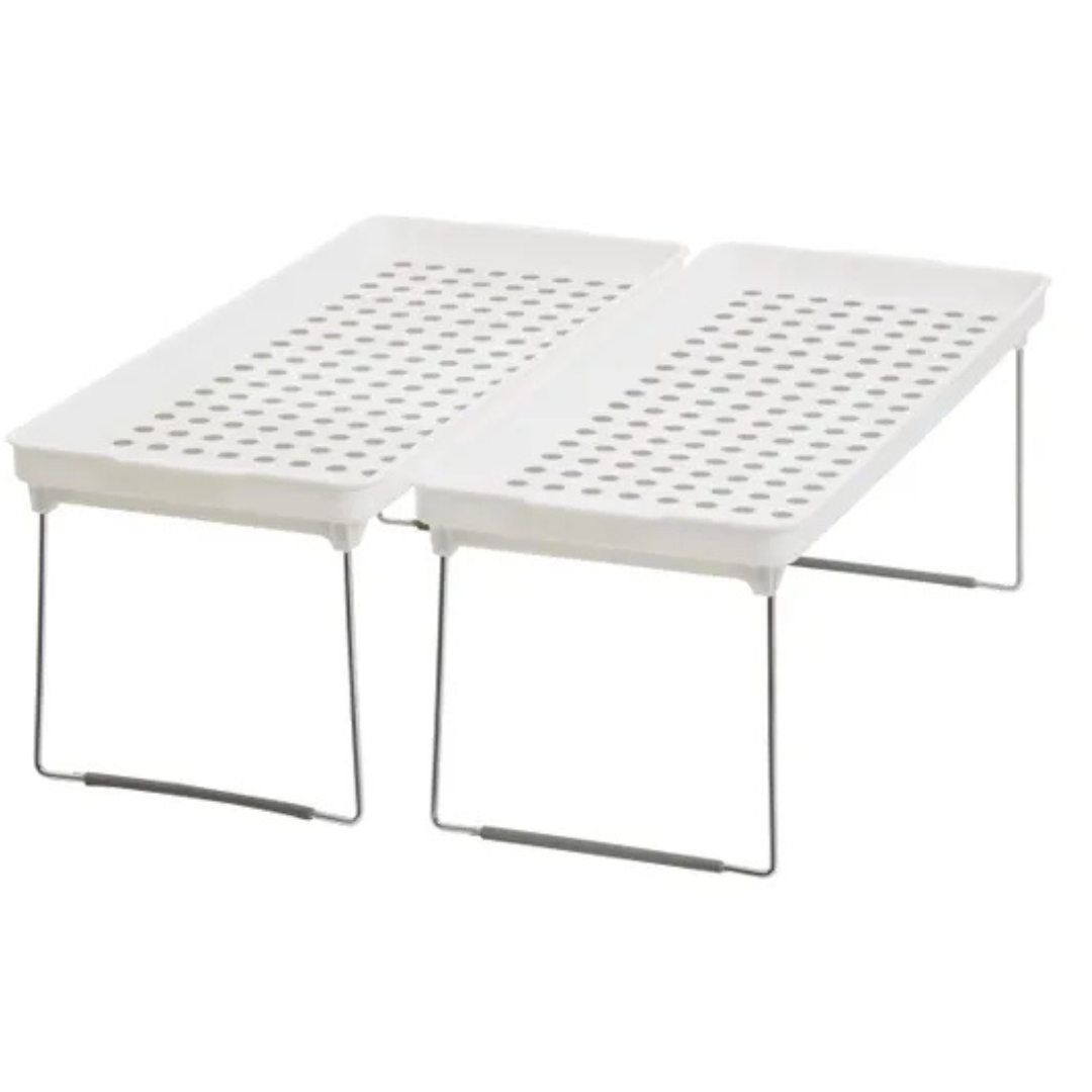 2 x Adjustable Stacking Shelves
