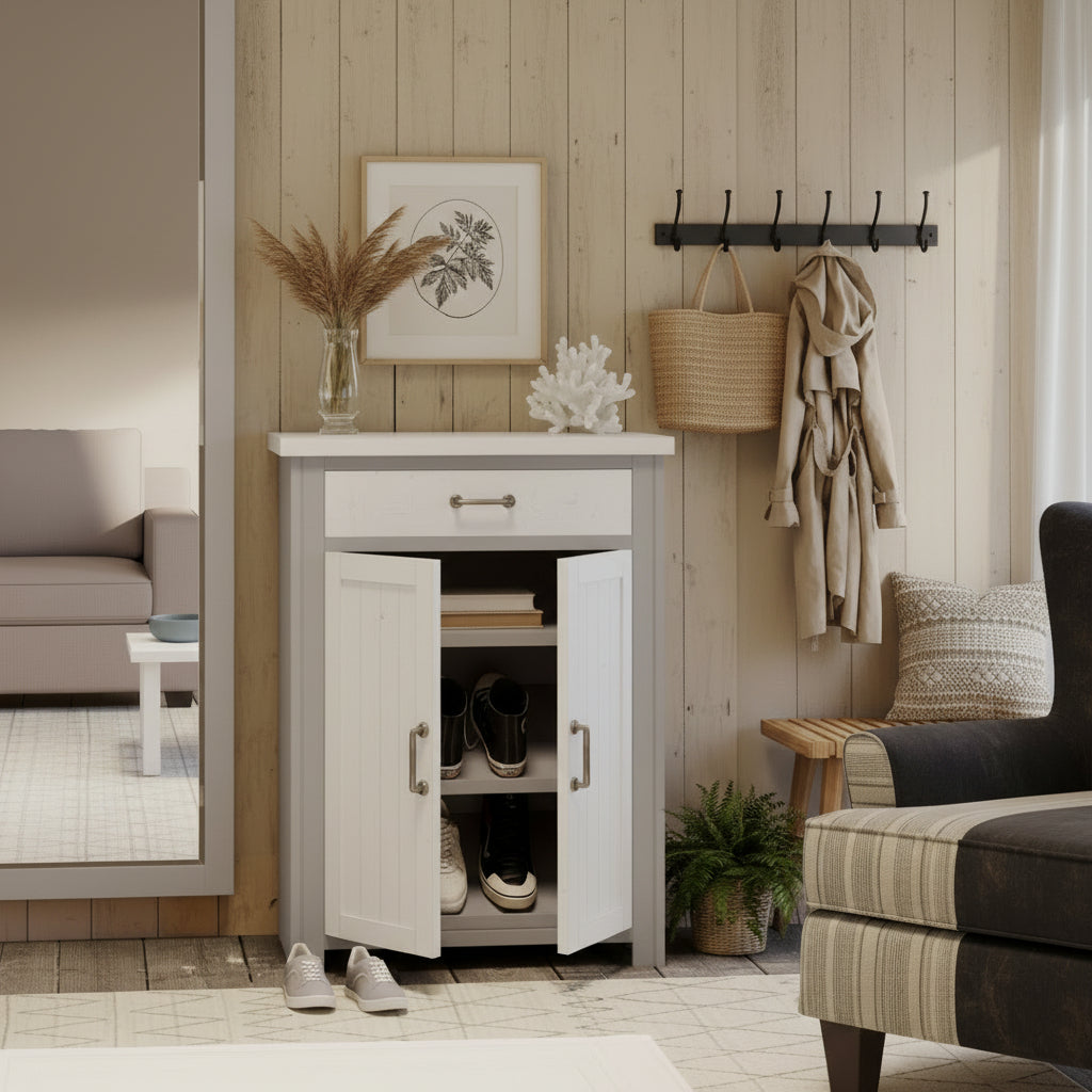 Greystone Shoe Storage Cupboard With Drawer