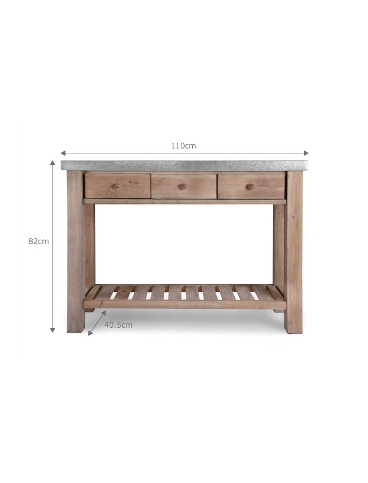 Zinc Topped Potting Table - Large