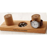 Solid Oak Watch Stand & Cufflink Tray