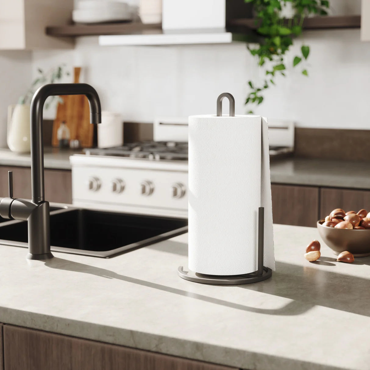 umbra squire black metal kitchen towel holder