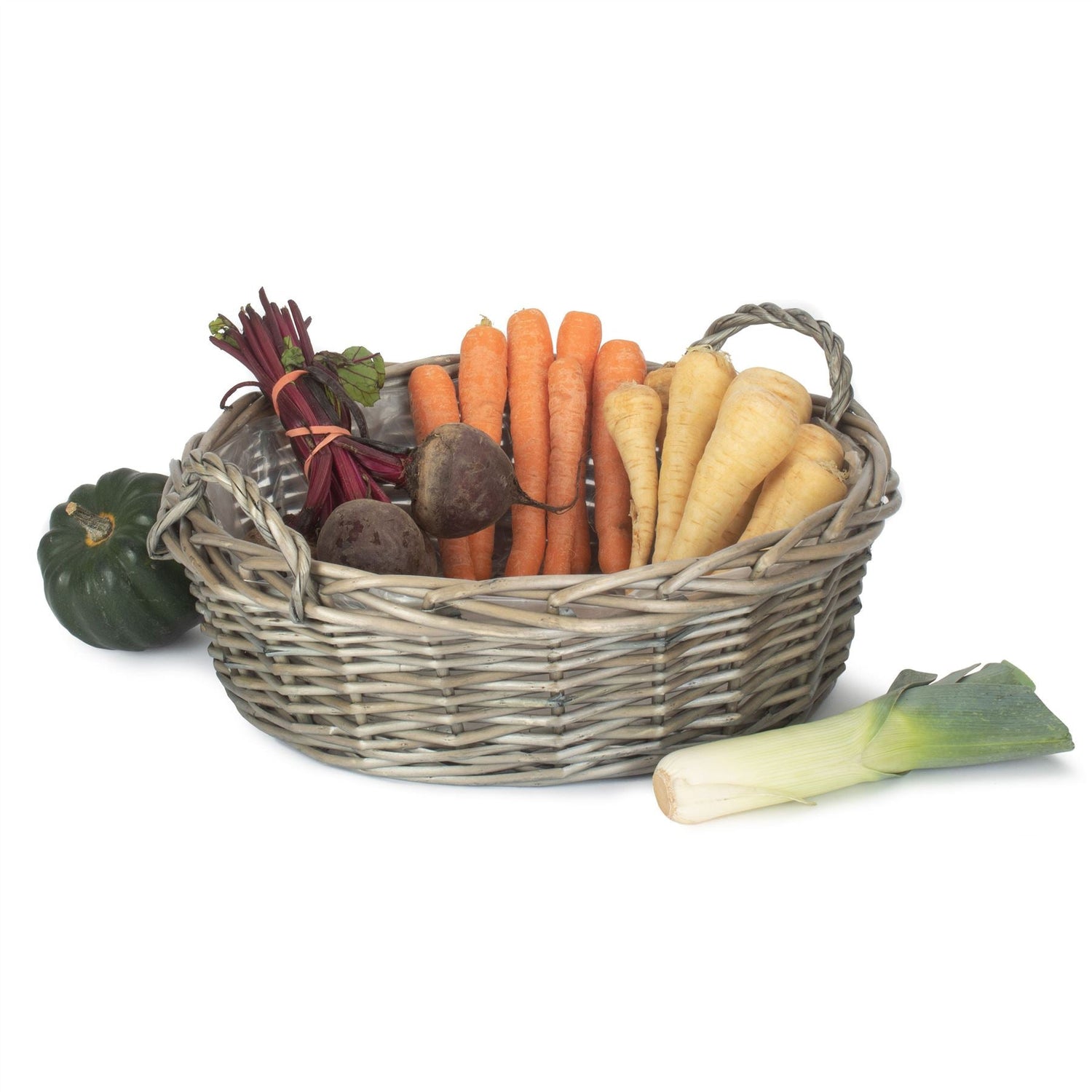 Round Willow Display Tray with Plastic Lining