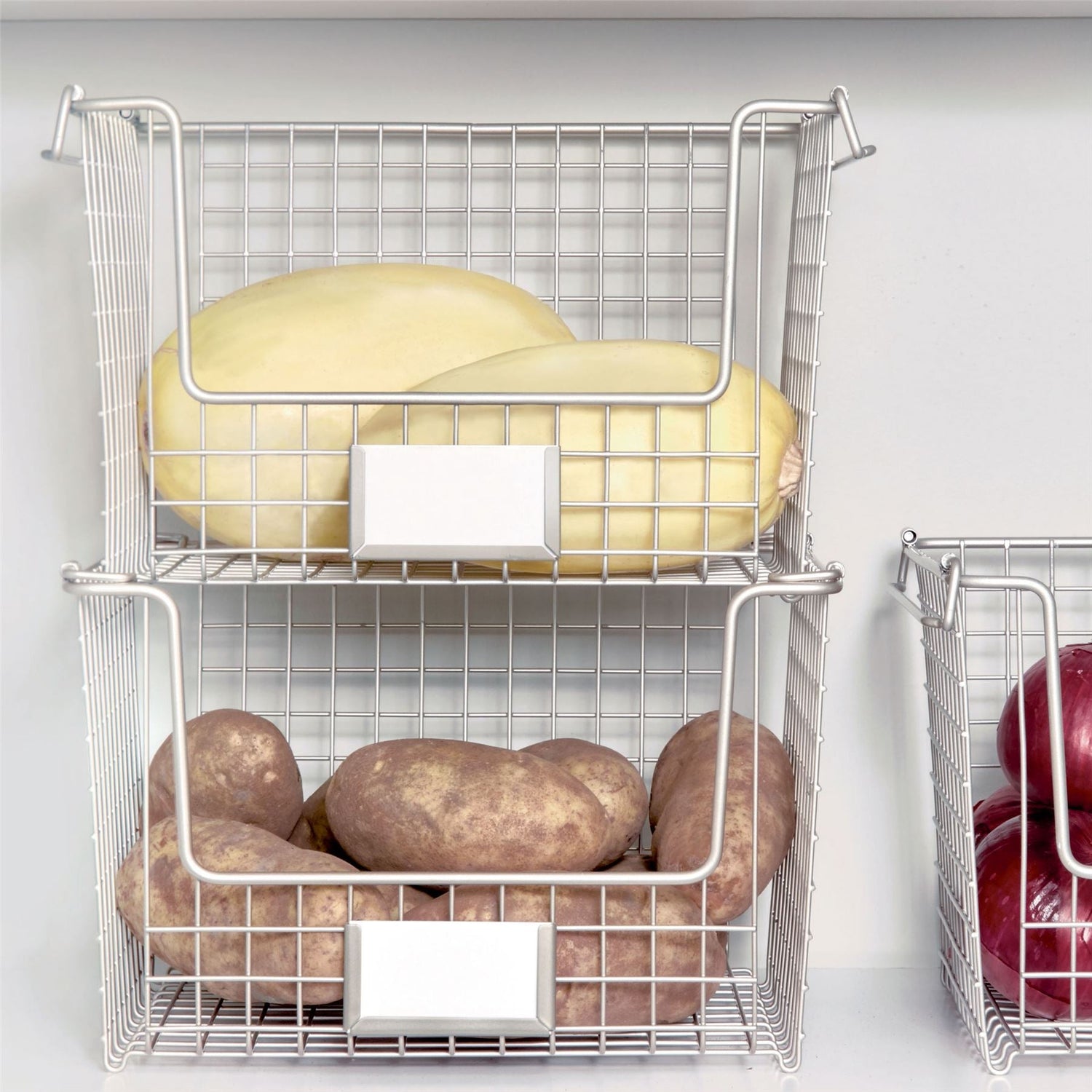 Stackable Pantry Basket with Label Holder - Wide