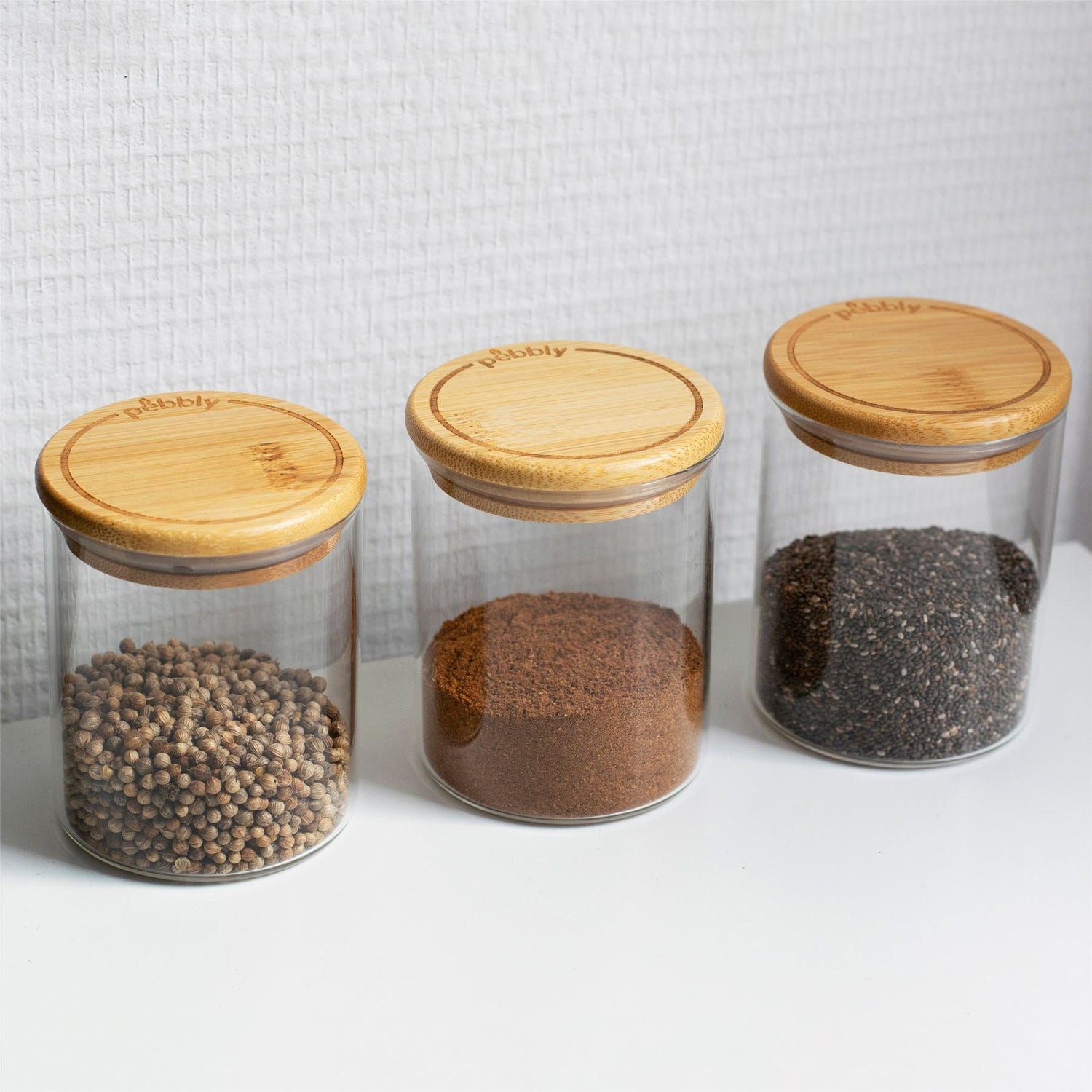 Glass Spice Jars - Set of 3 - Not A Boring Box APFE
