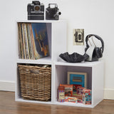 Handbridge Storage Cube with Rattan Basket - Set 1