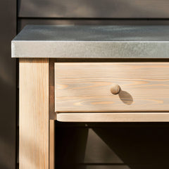 Wooden drawer with concrete countertop
