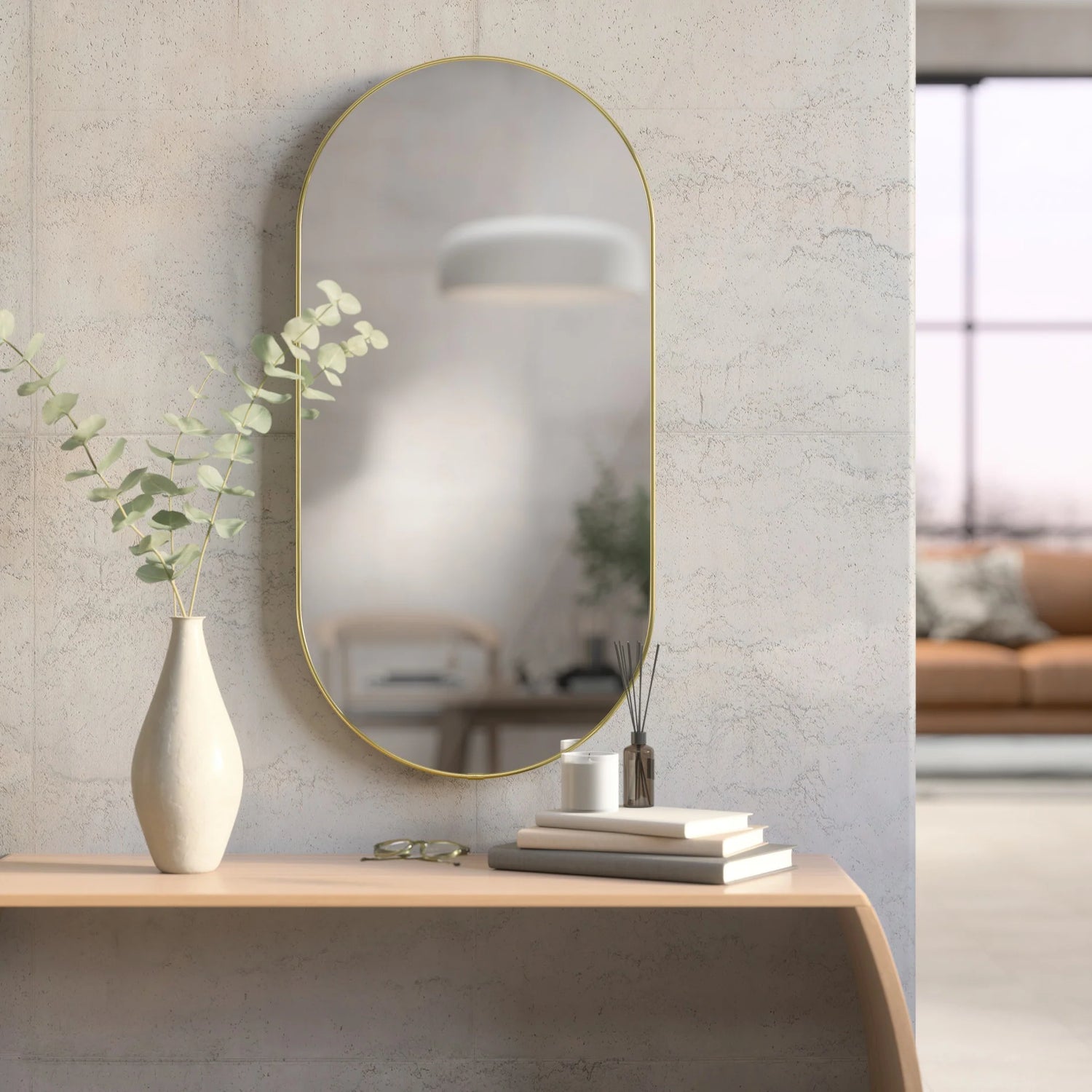 Umbra Hubba Pill Mirror - Brass