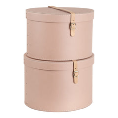 Set of 2 Hat Boxes with Leather Strap - Rut - Not A Boring Box APFE