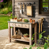 Zinc Topped Potting Table - Large