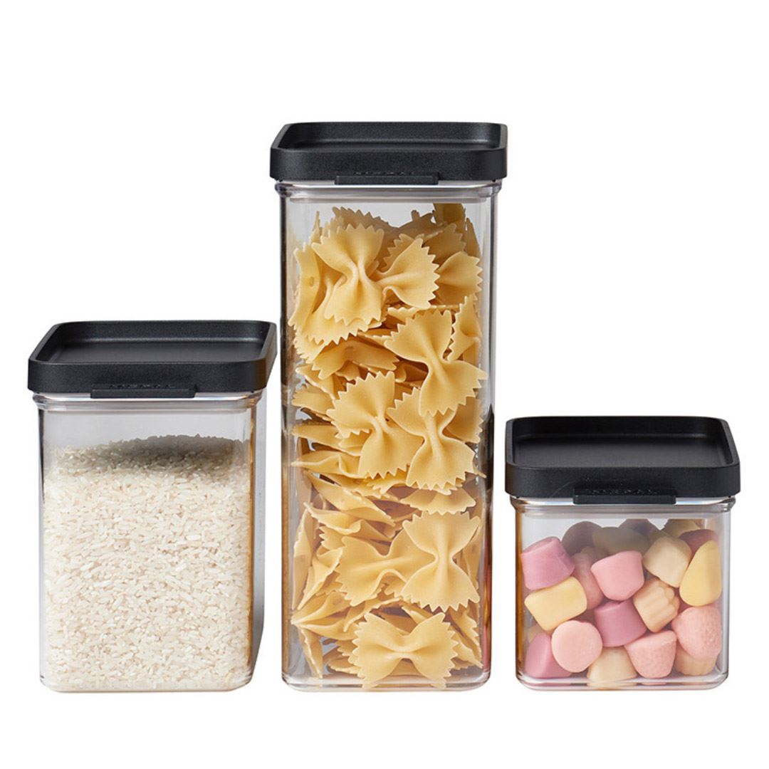 3 x Stacking Kitchen Storage Canisters - Omnia