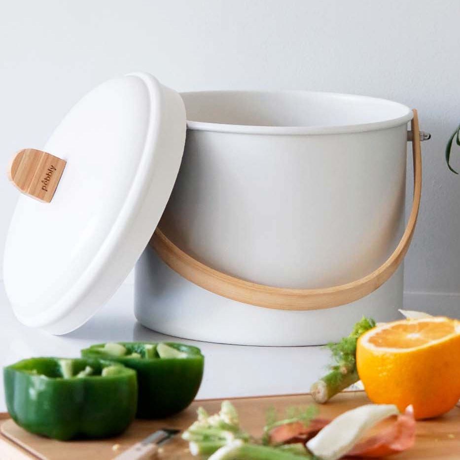 Compost Bucket with Bamboo Handle