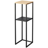 2 Tier Slimline Storage Unit with Wooden Top