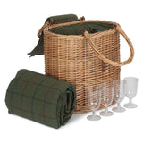 Oval Chiller Hamper Basket - Green Tweed