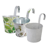 Round Zinc Balcony Flower Pot