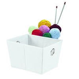 Foldable Open Storage Basket - White