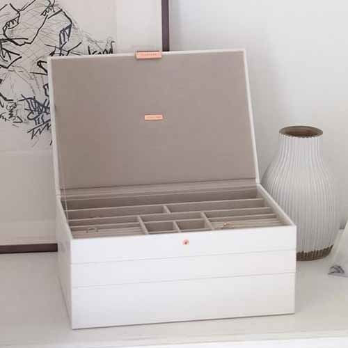 white supersize stackers premium stackable jewelry box... Stackers Supersize Jewellery Box – Not A Boring Box