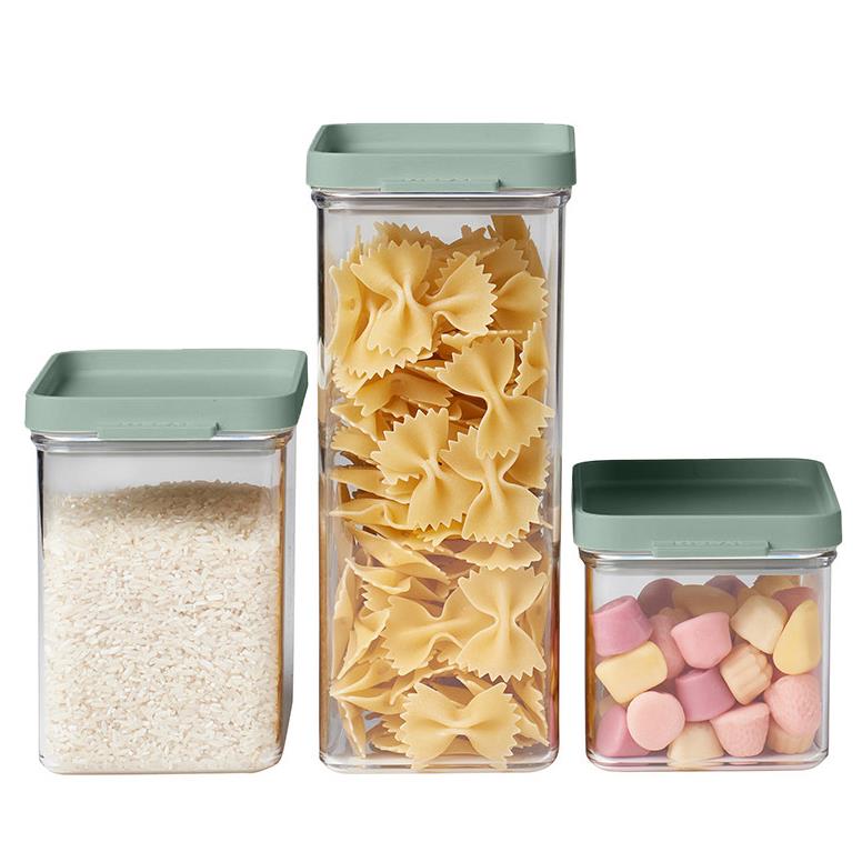3 x Stacking Kitchen Storage Canisters - Omnia