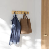 Flip 5 Coat Hook- Natural Light Wood & Nickel