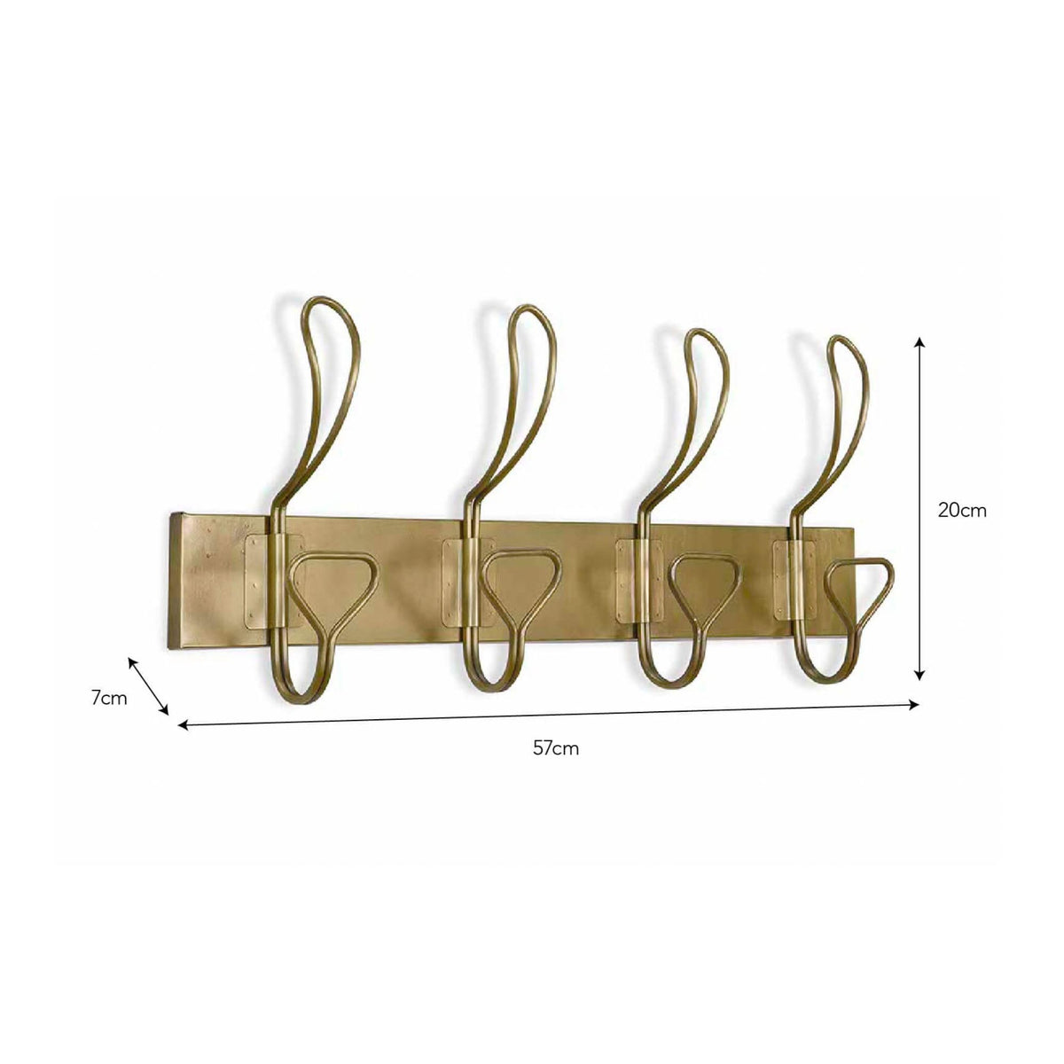 Brompton Hook Rail – Antique Brass