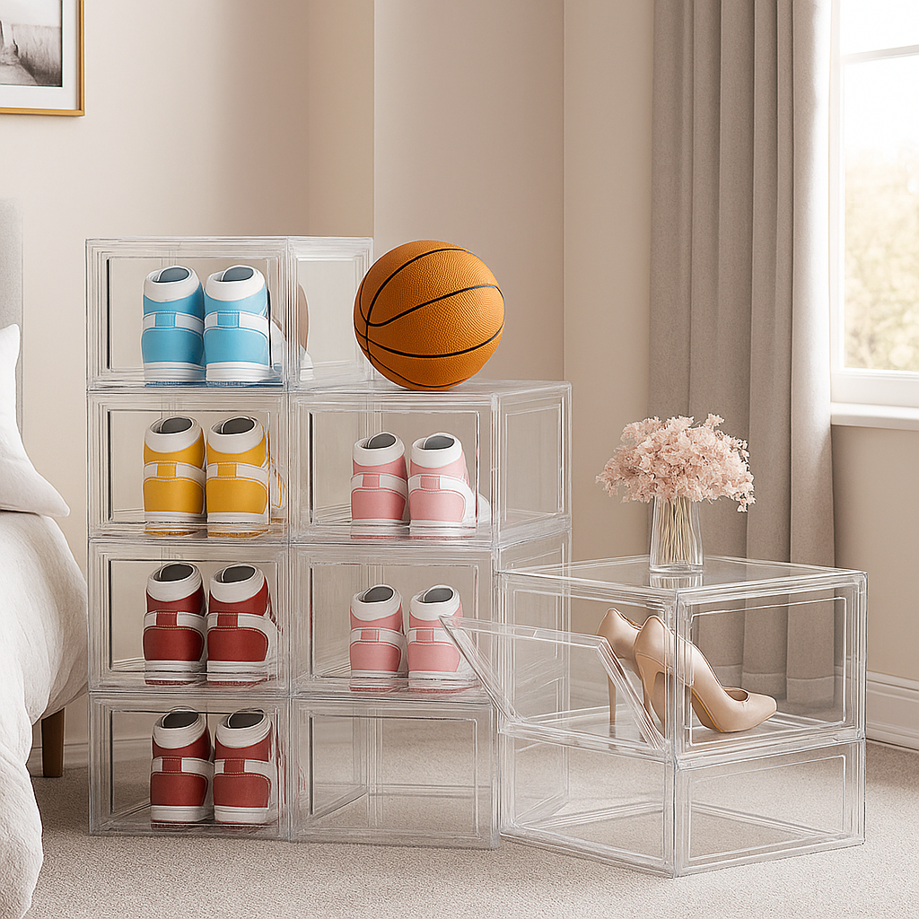Stackable Clear Shoe Storage Boxes