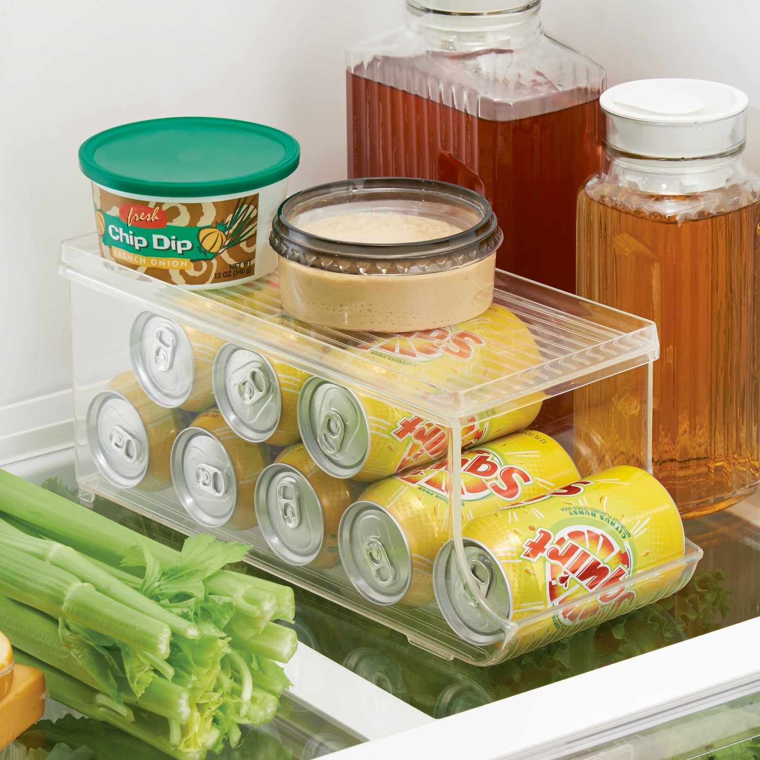 Drinks Can Store With Lid - Fridge Binz