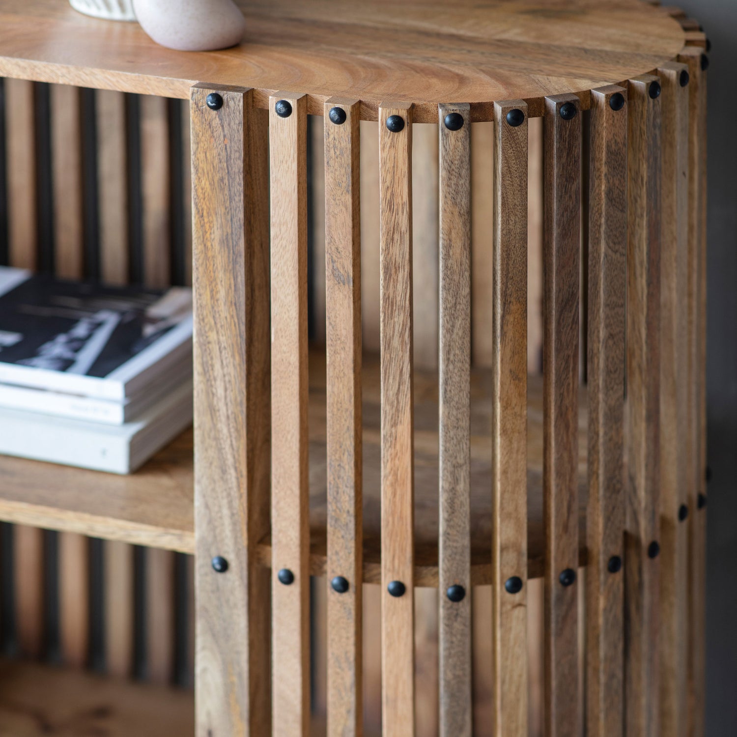 slatted console table oslo